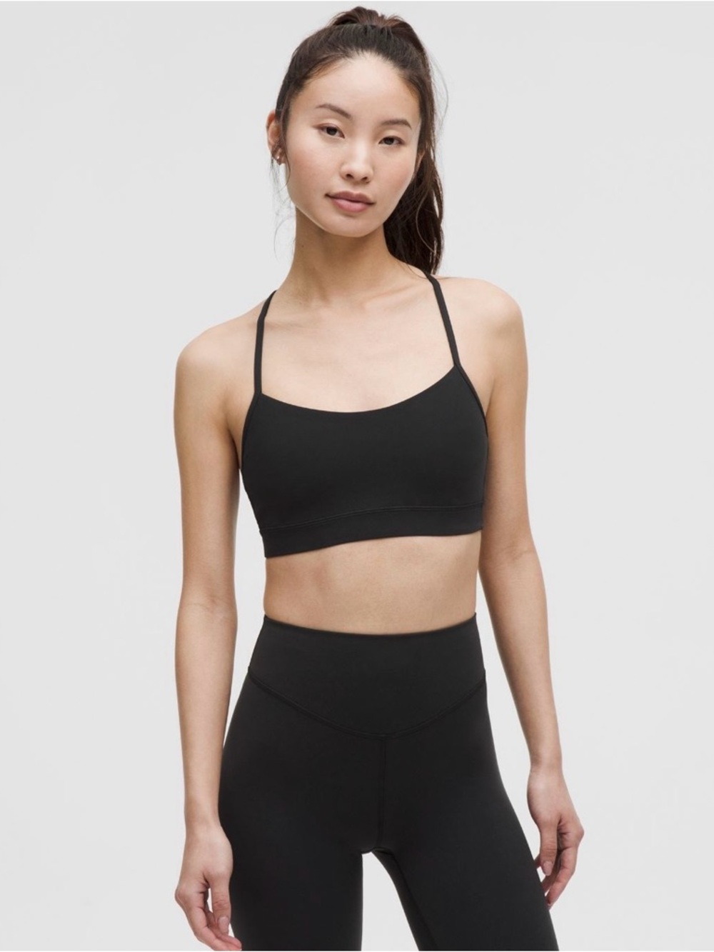 lululemon athletica Black Thin-Strap Light Support Sports Bra